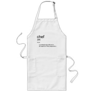 Original text design CHEF definition dictionary Long Apron