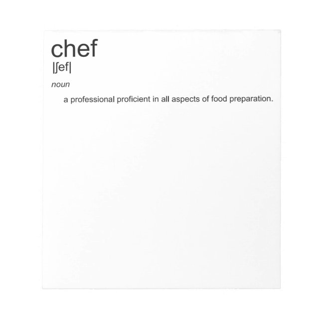 Original text design CHEF definition dictionary Notepad (Front)