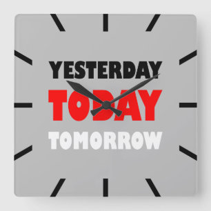 Original text design positive words phrase square wall clock