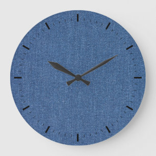 Original textile fabric blue fashion jean denim large clock