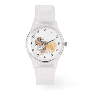 Original Tiger Watercolor Chinese Zodiac Birthday Watch
