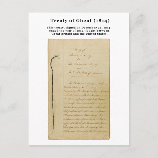 ORIGINAL Treaty of Ghent 8 Stat. 218 1814 Postcard (Front)