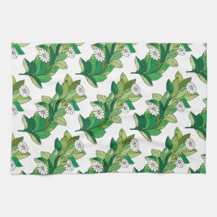 Original Trendy flowers of camomile floral pattern Tea Towel