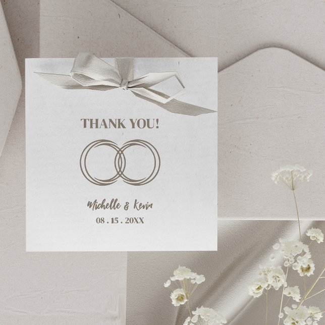 Original Trendy Wedding Rings Thank You Wedding Rubber Stamp (Elegant Original Trendy Wedding Rings Thank You Wedding Rubber Stamp.)
