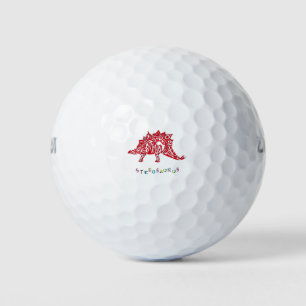 Original Tribal Style Design Stegosaurus with Neme Golf Balls