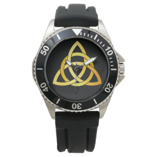 Original Triquetra circle celtic knot Ireland gold Watch