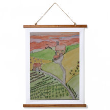 Original TUSCANY watercolor painting on canvas