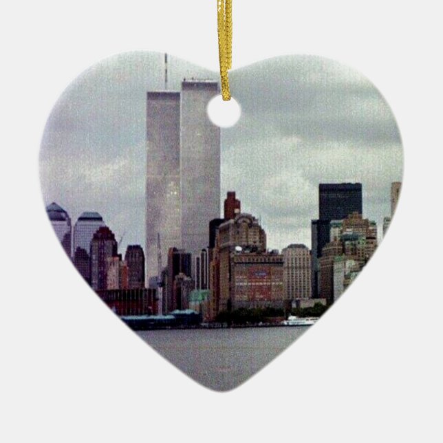 Original Twin Towers Ceramic Tree Decoration (Front)