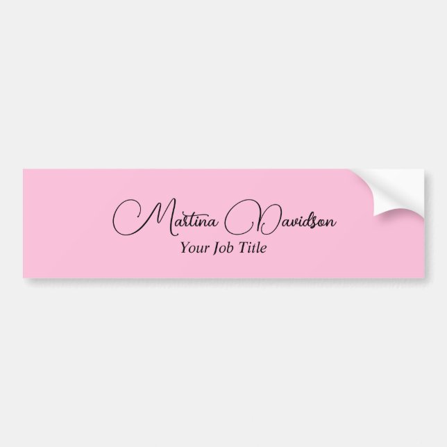 Original Unique Pink Creative Handwriting Bumper Sticker (Front)