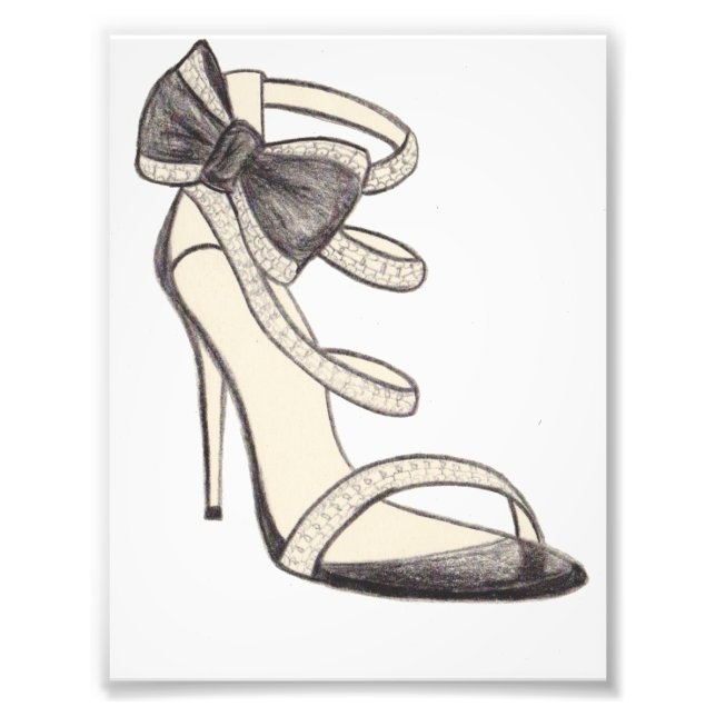 Original Valentino Shoe Fashion Illustration Photo Print (Front)