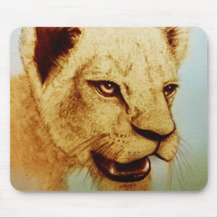 Original vintage art mousepad - Lion