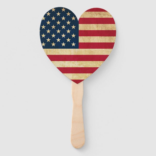 Original Vintage Patriotic American Flag Hand Fan (Front)