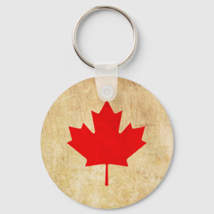 Original Vintage Patriotic canadian red leaf Key Ring
