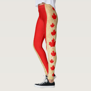Original Vintage Patriotic National Flag of CANADA Leggings