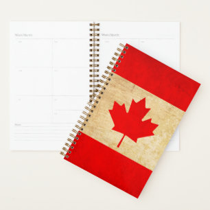 Original Vintage Patriotic National Flag of CANADA Planner