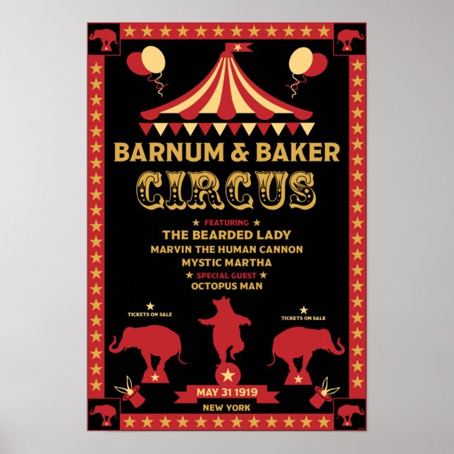 Original Vintages Inspired Circus  Poster (Front)