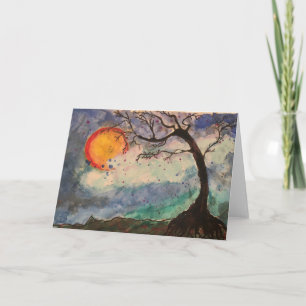 Original watercolor art: A Wishing Tree by Mary Go Thank You Card