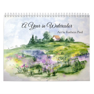 Original watercolor art wall calendar