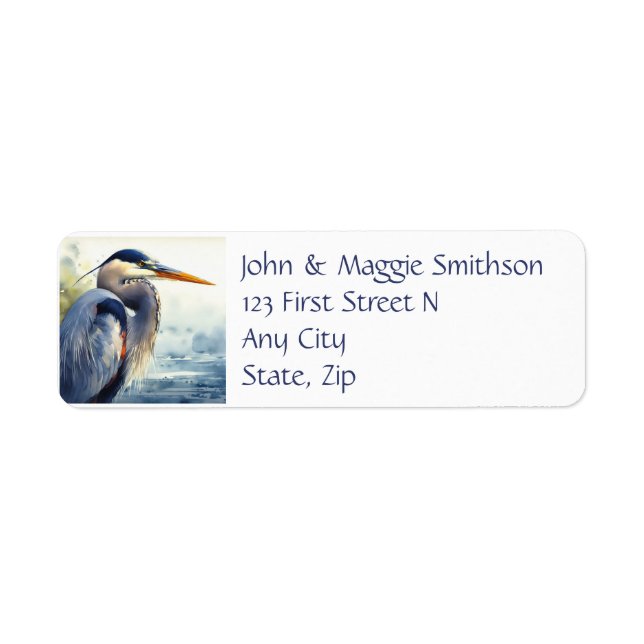Original Watercolor Great Blue Heron Bird (Front)