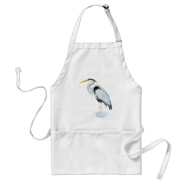 Original watercolor Great Blue Heron Bird Standard Apron (Front)