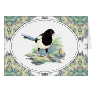Original Watercolor Magpie Garden Bird