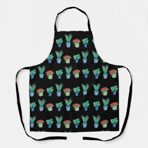 Original watercolor plant design pattern 1 apron