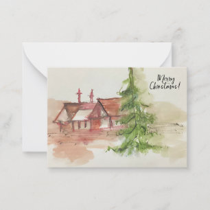 Original watercolor sketch  card