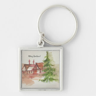 Original watercolor sketch  key ring