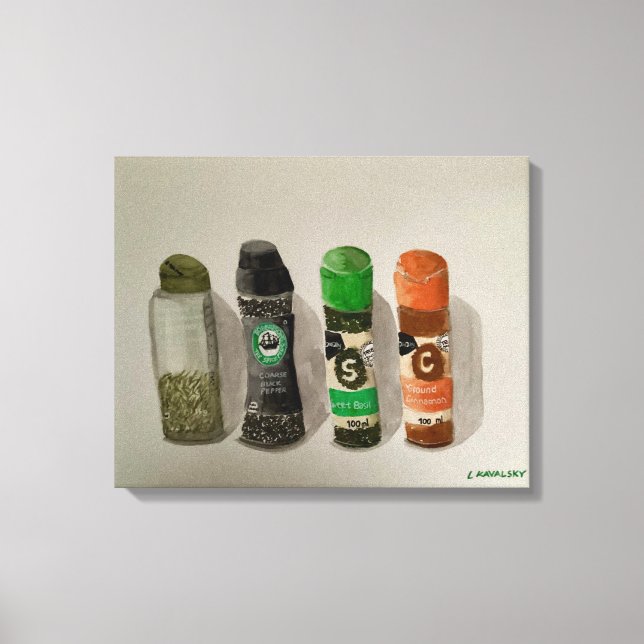 Original Watercolor Spices  Canvas Print (Front)