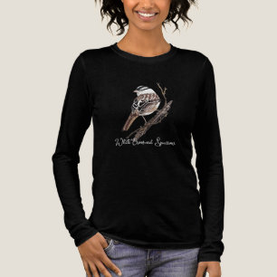 Original Watercolor White Crowned Sparrow Bird Tri-Blend Shirt