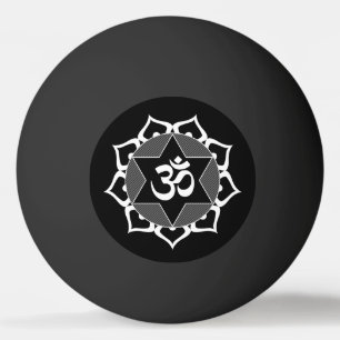Original White Yoga OM Symbol Ping Pong Ball