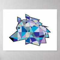 Original Wolf Head graphic art | Profile Wolf face