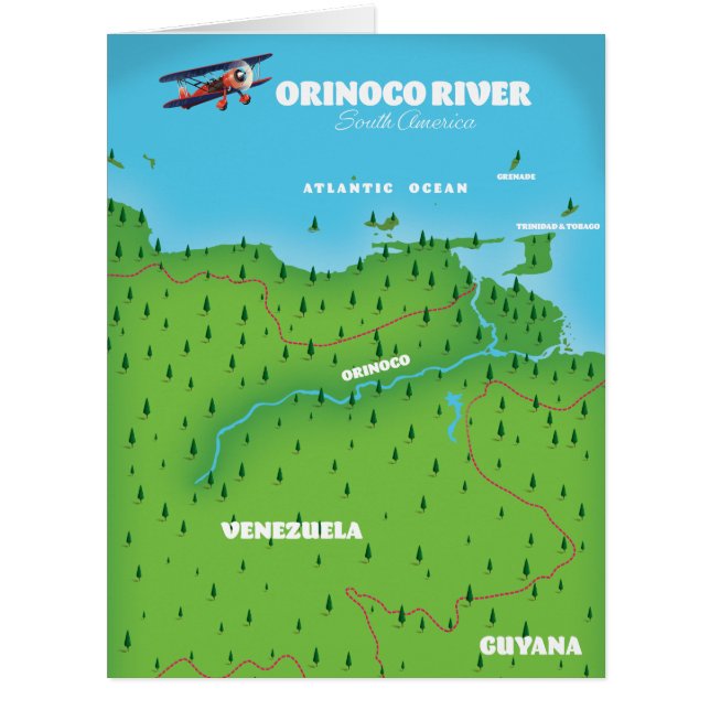 Orinoco River South American Map (Front)