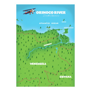 Orinoco River South American Map Photo Print
