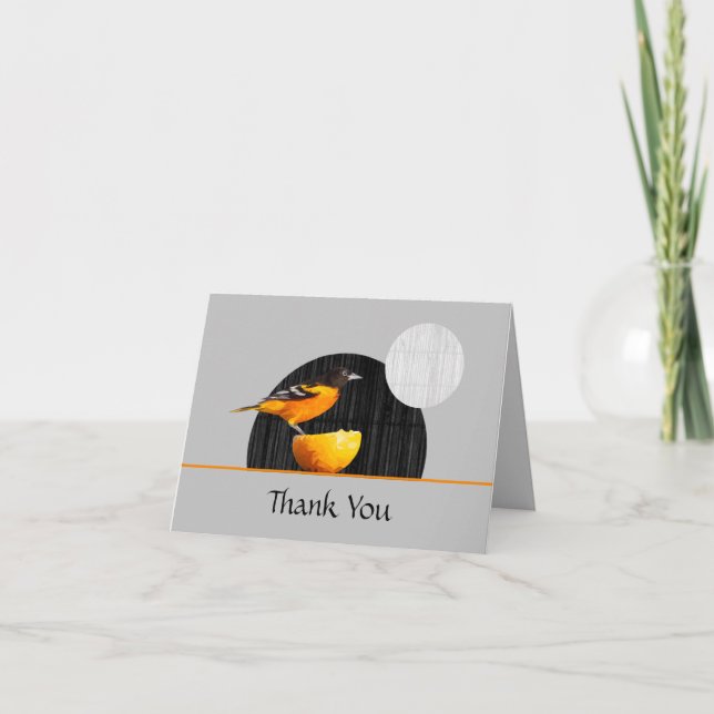 Oriole Bird Thank You Card (Front)