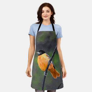 Oriole Painting - Original Bird Art Apron