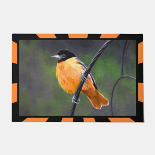 Oriole Painting - Original Bird Art Doormat