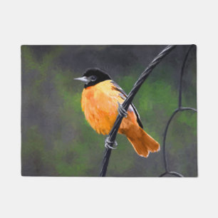 Oriole Painting - Original Bird Art Doormat