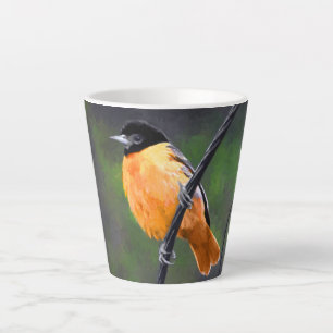 Oriole Painting - Original Bird Art Latte Mug