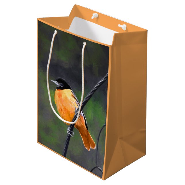 Oriole Painting - Original Bird Art Medium Gift Bag (Front Angled)