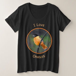 Oriole Painting - Original Bird Art Plus Size T-Shirt