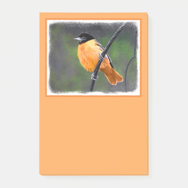 Oriole Painting - Original Bird Art Post-it Notes (Front)