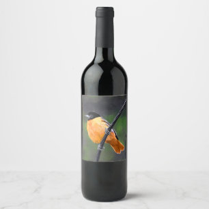 Oriole Painting - Original Bird Art Wine Label