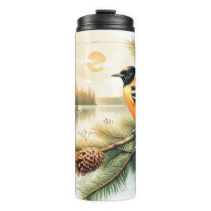 Oriole Songbird Evening Watercolor Thermal Tumbler