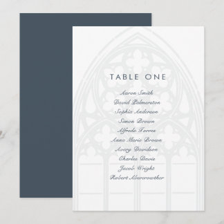 Orion Blue Gothic Classic Wedding Seating Card