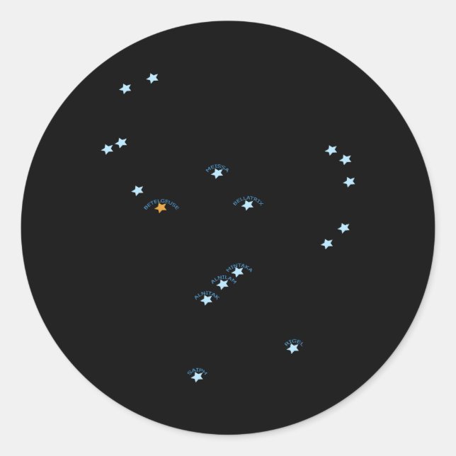 Orion Constellation Classic Round Sticker (Front)