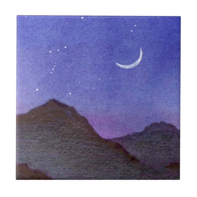 Orion & Crescent Moon Mountains Tile (Front)