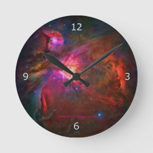 Orion Nebula and Trapezium Stars Round Clock