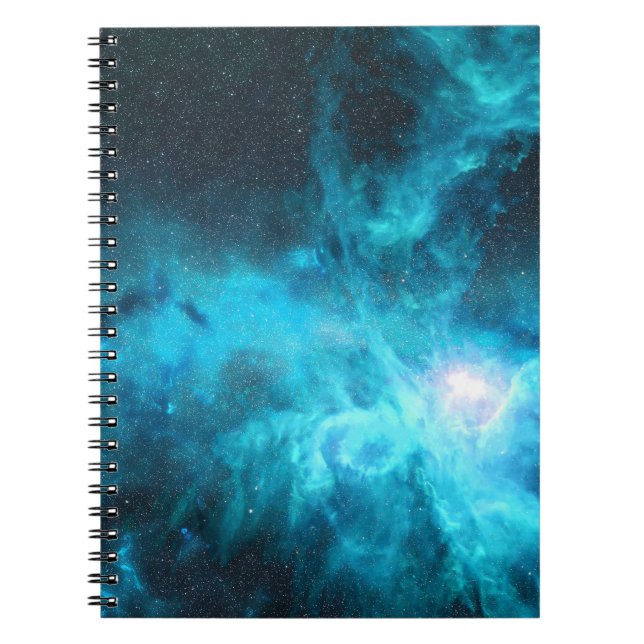 Orion nebula, blue light, astronomy. notebook (Front)