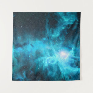 Orion nebula, blue light, astronomy. tapestry
